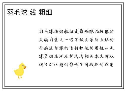 羽毛球 线 粗细