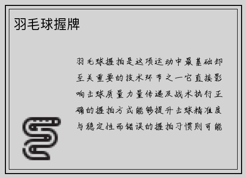 羽毛球握牌